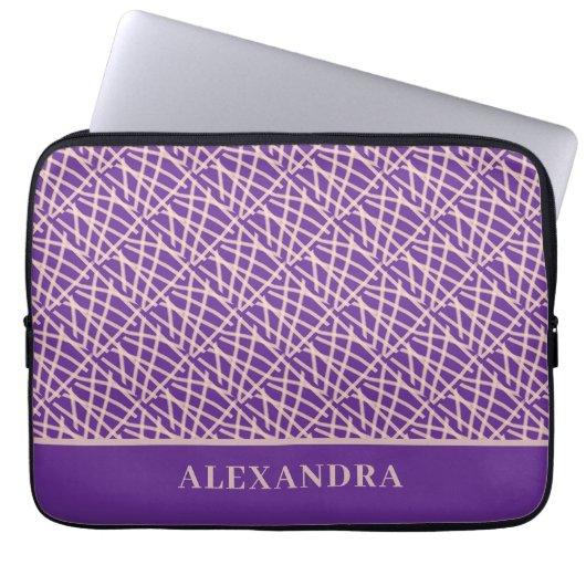 Elegantes Lila Abstrakt Laptopschutzhülle (Vorderseite)