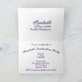 Elegantes Lila Abstraktes Abschluss Foto Party Einladung (Innenseite)