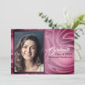 Elegantes Lila Abstraktes Abschluss Foto Party Einladung (Stehend Vorderseite)