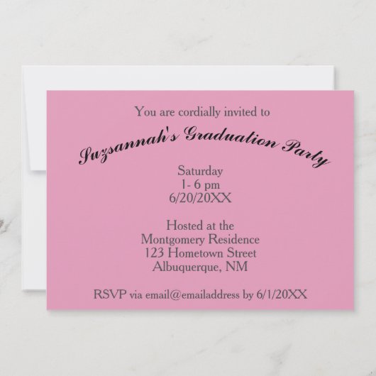 Elegantes Lila Abstraktes Abschluss Foto Party Einladung (Rückseite)