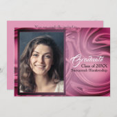 Elegantes Lila Abstraktes Abschluss Foto Party Einladung (Vorne/Hinten)