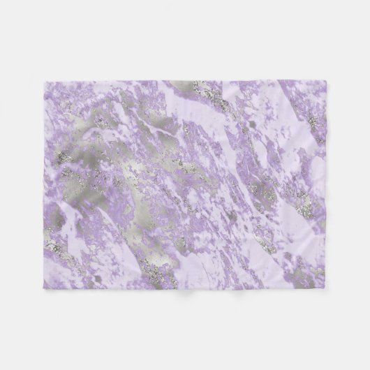 Elegantes Lila Abstraktes Muster Fleecedecke (Vorderseite (Horizontal))