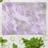 Elegantes Lila Abstraktes Muster Geschirrtuch (Gefaltet)