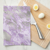 Elegantes Lila Abstraktes Muster Geschirrtuch (Viertel Falte)