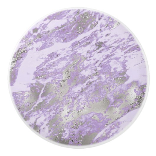 Elegantes Lila Abstraktes Muster Keramikknauf (Vorderseite)