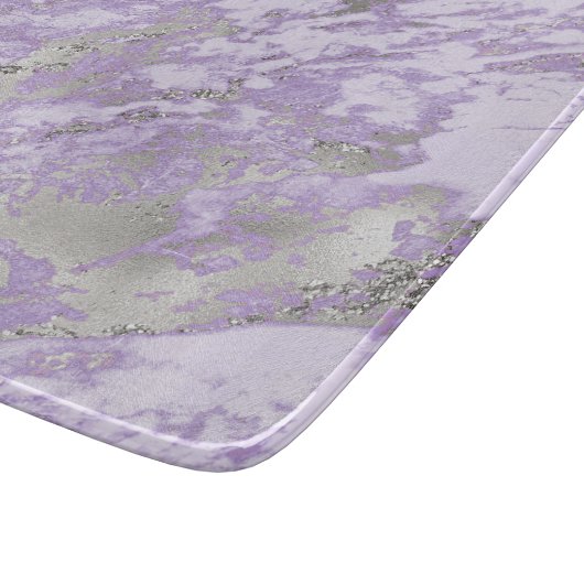 Elegantes Lila Abstraktes Muster Schneidebrett (Ecke)