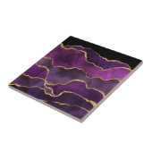 Elegantes Lila Abstraktes Wasserfarbmuster Fliese (Seite)