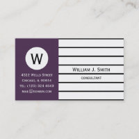 Elegantes Lila Acai Violet Monogramm Beruflich