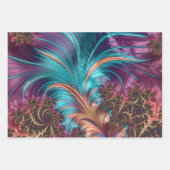Elegantes Lila Aquamarines Feather-Fraktal  Geschenkpapier Set (Vorderseite 2)