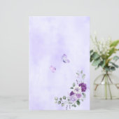 Elegantes lila Aquarell-Blumenmuster (Stehend Vorderseite)