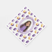 Elegantes Lila Balloons-Foto Serviette (Ecke)