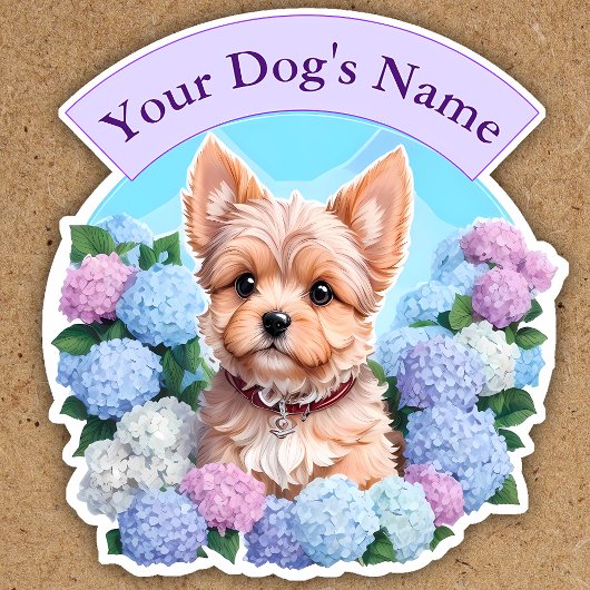 Elegantes lila Band, Blumenrahmen Yorkshire Aufkleber