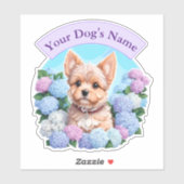 Elegantes lila Band, Blumenrahmen Yorkshire Aufkleber (Blatt)