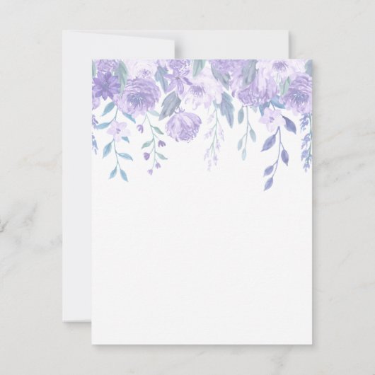 Elegantes Lila Beerdigungsdenkmal Dankeskarte (Rückseite)