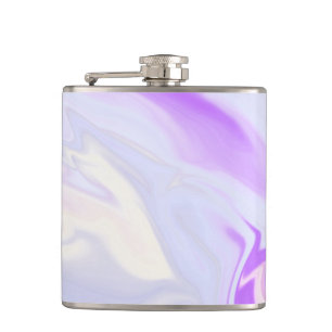 Elegantes Lila Blau Weiß Abstraktes Aquarell Flachmann