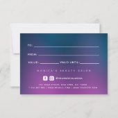 Elegantes Lila blaues strahlendes Herz Liebe Roman (Rückseite)