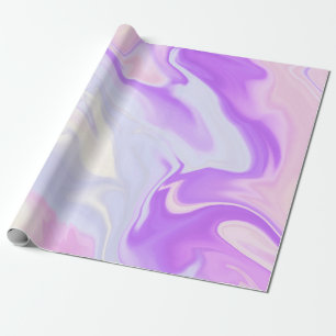 Elegantes Lila Blaues Weiß Abstraktes Wasser Geschenkpapier