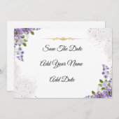 Elegantes lila Blossom Save the Date Einladung (Vorne/Hinten)