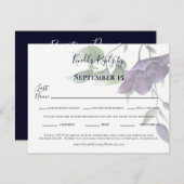 Elegantes Lila Blue Cream Empfang Abendessen RSVP Karte (Vorne/Hinten)