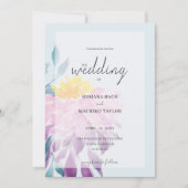 Elegantes Lila Blue Pink Dahlia Einladung (Vorderseite)