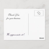 elegantes lila blüh-Business Danke-Cards Postkarte (Rückseite)