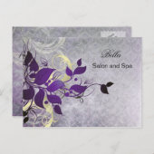 elegantes lila blüh-Business Danke-Cards Postkarte (Vorne/Hinten)