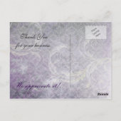 elegantes lila blüh-Business Danke-Cards Postkarte (Rückseite)