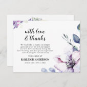 Elegantes Lila Blume-Foto Dankeskarte (Vorne/Hinten)