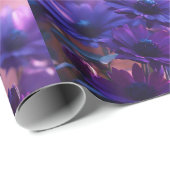elegantes lila Blumendesign Geschenkpapier (Rolleneckpunkt)