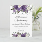 Elegantes, Lila Blumenfest Einladung (Stehend Vorderseite)