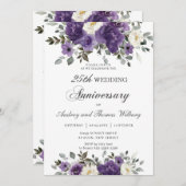 Elegantes, Lila Blumenfest Einladung (Vorne/Hinten)