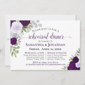 Elegantes Lila Blumenfest Hochzeit Probe Dinner Einladung (Vorderseite)