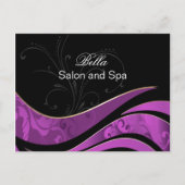 elegantes lila Blumengeschäft Dankeschön an Postkarte (Vorderseite)