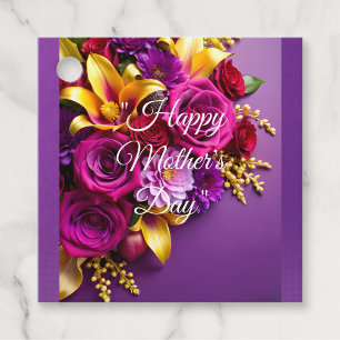 Elegantes lila Blumengeschenk "Alles Gute zum Mutt Geschenkanhänger