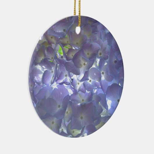 Elegantes, lila, blumengeschmücktes lila Hydrangea Keramikornament (Rechts)