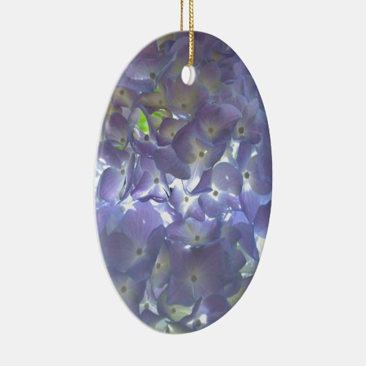 Elegantes, lila, blumengeschmücktes lila Hydrangea Keramikornament (Rechts)