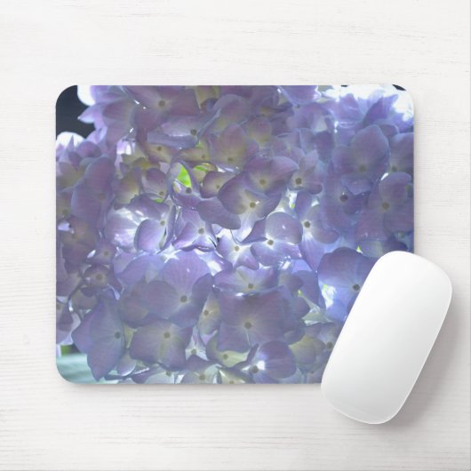 Elegantes, lila, blumengeschmücktes lila Hydrangea Mousepad (Mit Mouse)