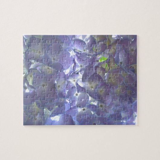 Elegantes, lila, blumengeschmücktes lila Hydrangea Puzzle (Horizontal)