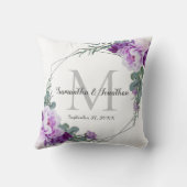 Elegantes Lila Blumenkissen Kissen (Rückseite)