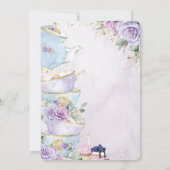 Elegantes Lila Blumenkohl-Party Brautparty Einladung (Rückseite)