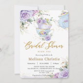 Elegantes Lila Blumenkohl-Party Brautparty Einladung (Vorderseite)