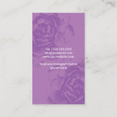 Elegantes Lila Blumenmotiv Visitenkarte (Rückseite)