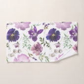 Elegantes Lila Blumenmuster Badezimmer Handtuchhan Badhandtuch Set (Handtuch)