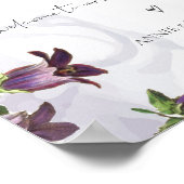 Elegantes Lila Blumenmuster Begrüßungszeichen Poster (Ecke)