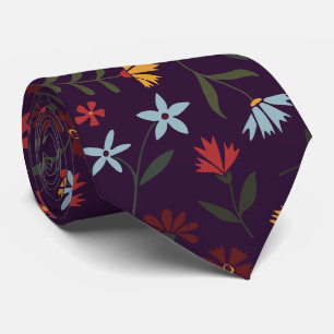 Elegantes Lila Blumenmuster Krawatte