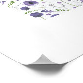 Elegantes Lila Blumenmuster Kunst, Dichtung und Mu Poster (Ecke)