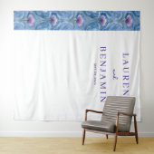 Elegantes lila Blumenmuster Wandteppich (Beispiel (Horizontal))