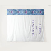 Elegantes lila Blumenmuster Wandteppich (Vorderseite (Horizontal))