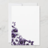 Elegantes Lila Blumenoval Save the Date Einladung (Rückseite)