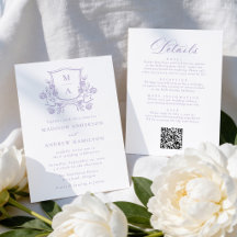 Elegantes lila Blumenwappen Ganzkleid Hochzeit